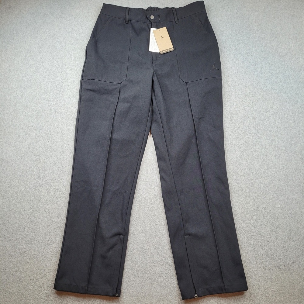 Jordan Pants Womens Large Black Straight Leg Ankle Zip FN5446-010